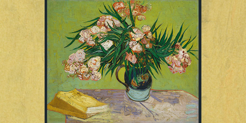 Oleanders and Books by Vincent van Gogh